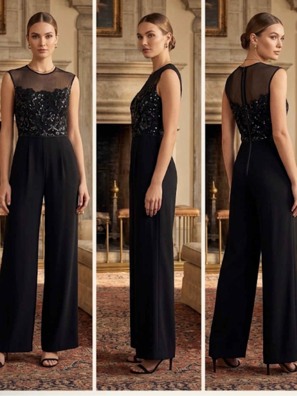Alex Marie Black Jump Suit Size 2